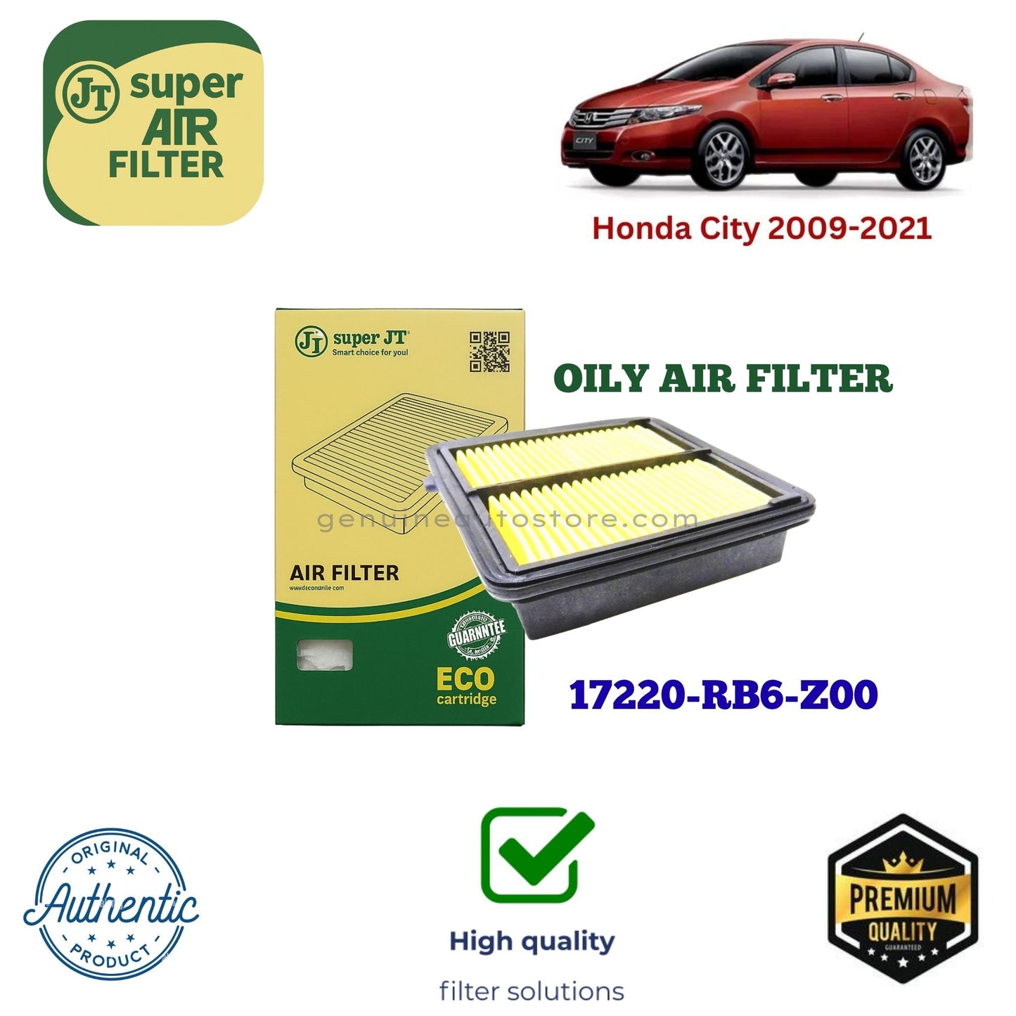 Honda City 2009-2021 Air Filter Super JT 17220-RB6-Z00 in Pakistan