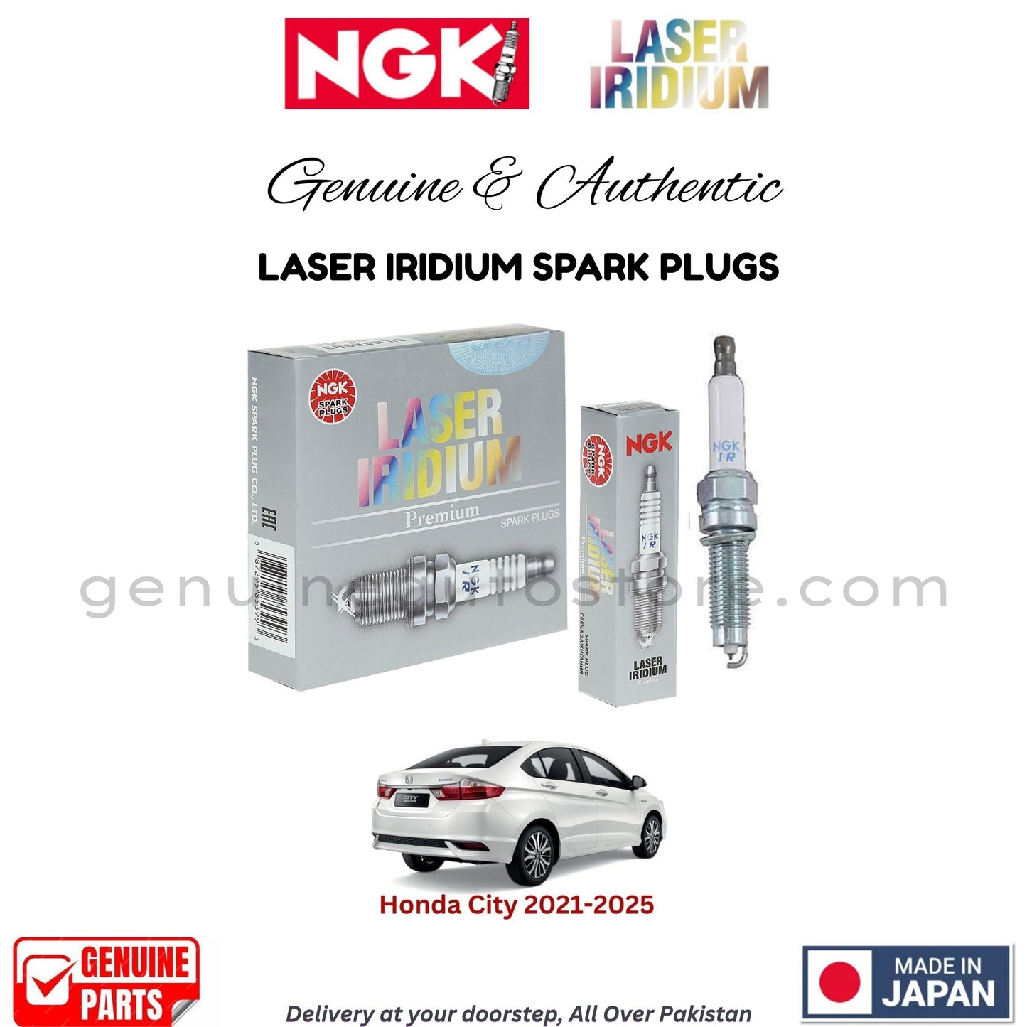 Honda City 2021-2025 NGK LASER IRIDIUM SPARK PLUGS in Pakistan. 100% Genuine, Reliable, Best Price, Cash on Delivery Available