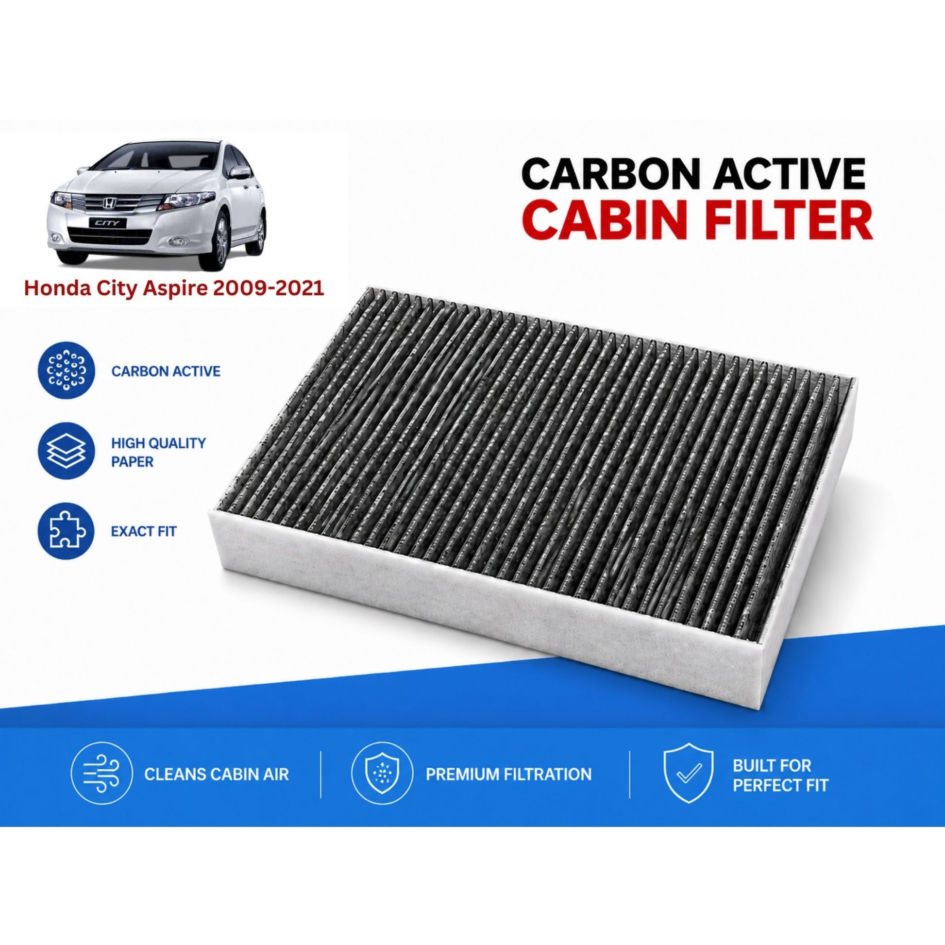 Honda City Aspire 2009-2021 Cabin Filter Carbon Active in Pakistan