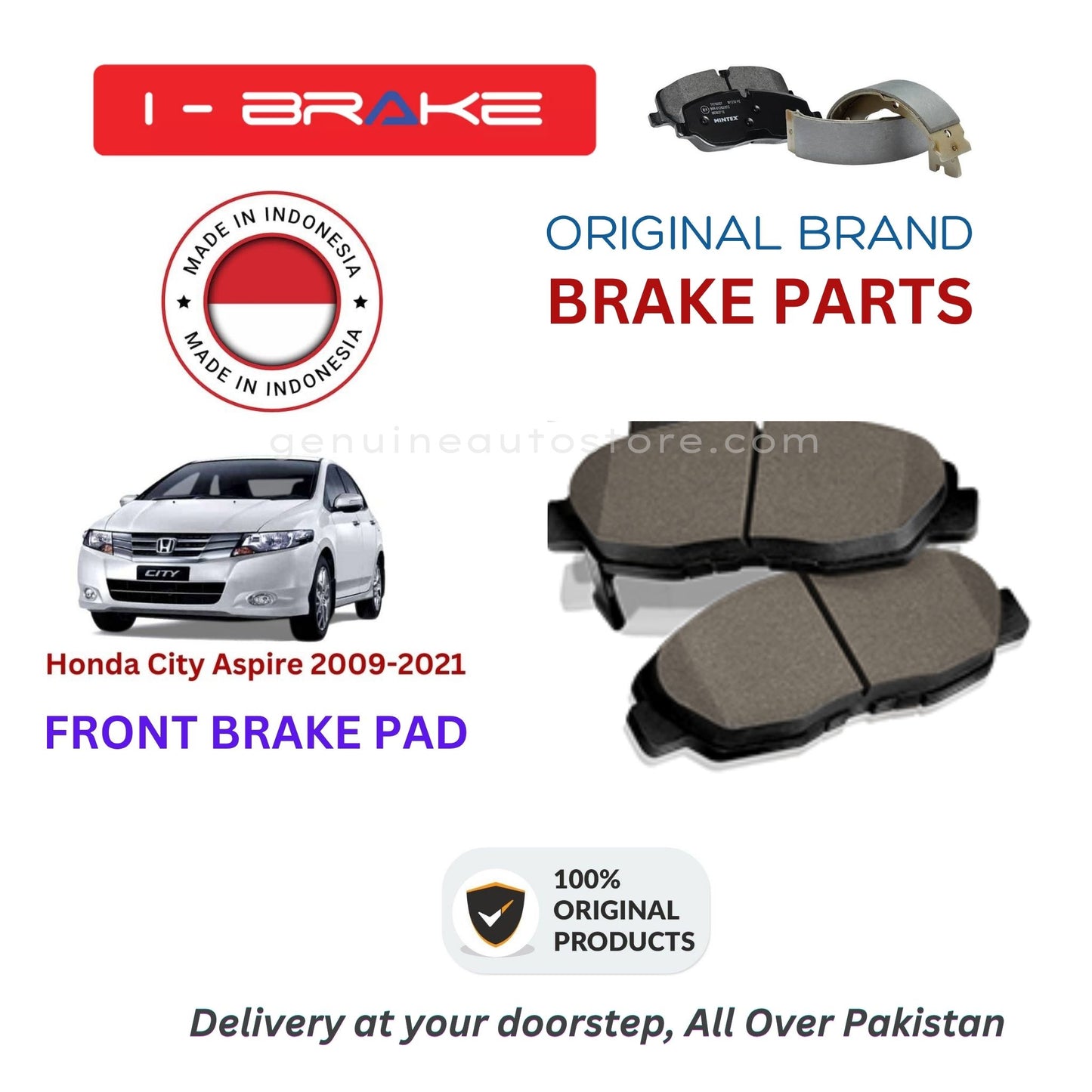 Honda City Aspire 2009-2021 Front Brake Pads iBrake Indonesia Genuine