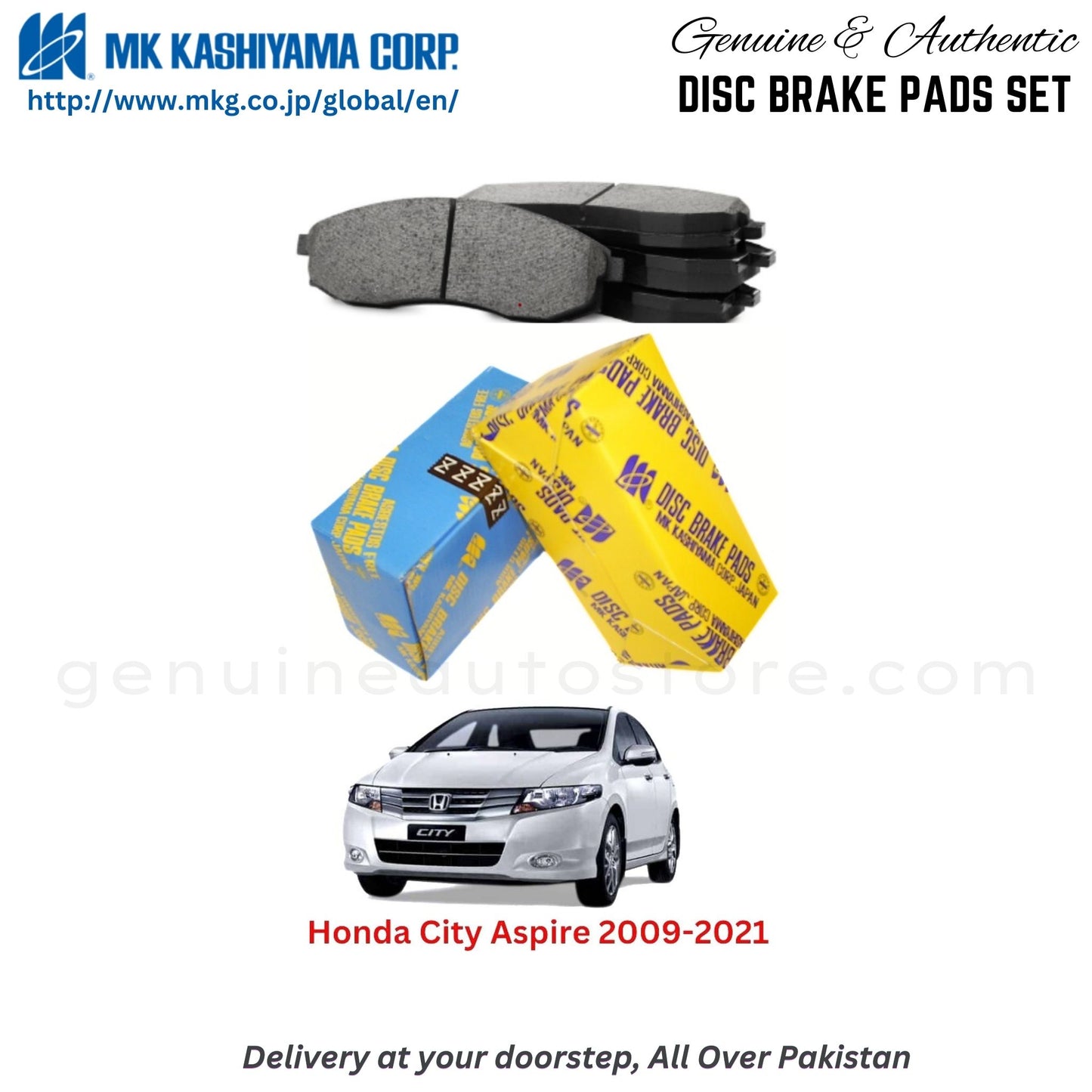 Honda City Aspire 2009-2021 MK Japan  Front Brake Pads in Pakistan, 100% Genuine, Reliable, Best Price, Cash on Delivery Available
