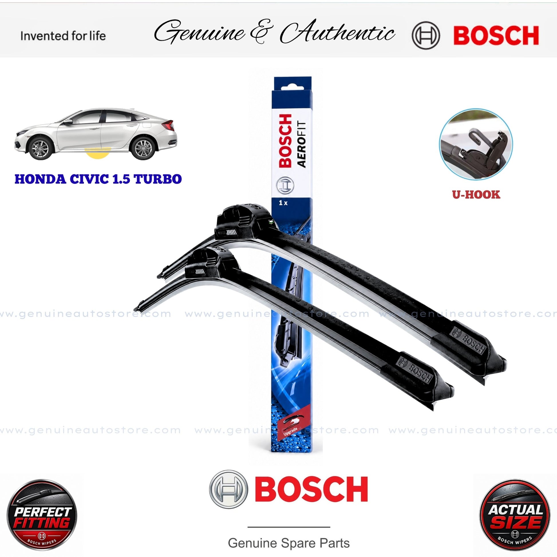 Honda Civic 1.5 Turbo Bosch Genuine Front Wiper Blade Set Pakistan