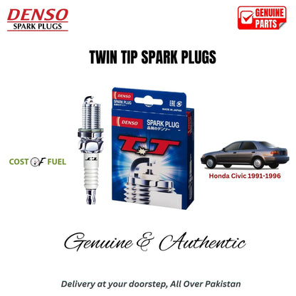 Honda Civic 1991-1996 DENSO Twin Tip Spark Plugs 4pcs in Pakistan – genuine replacement, better mileage and smooth performance