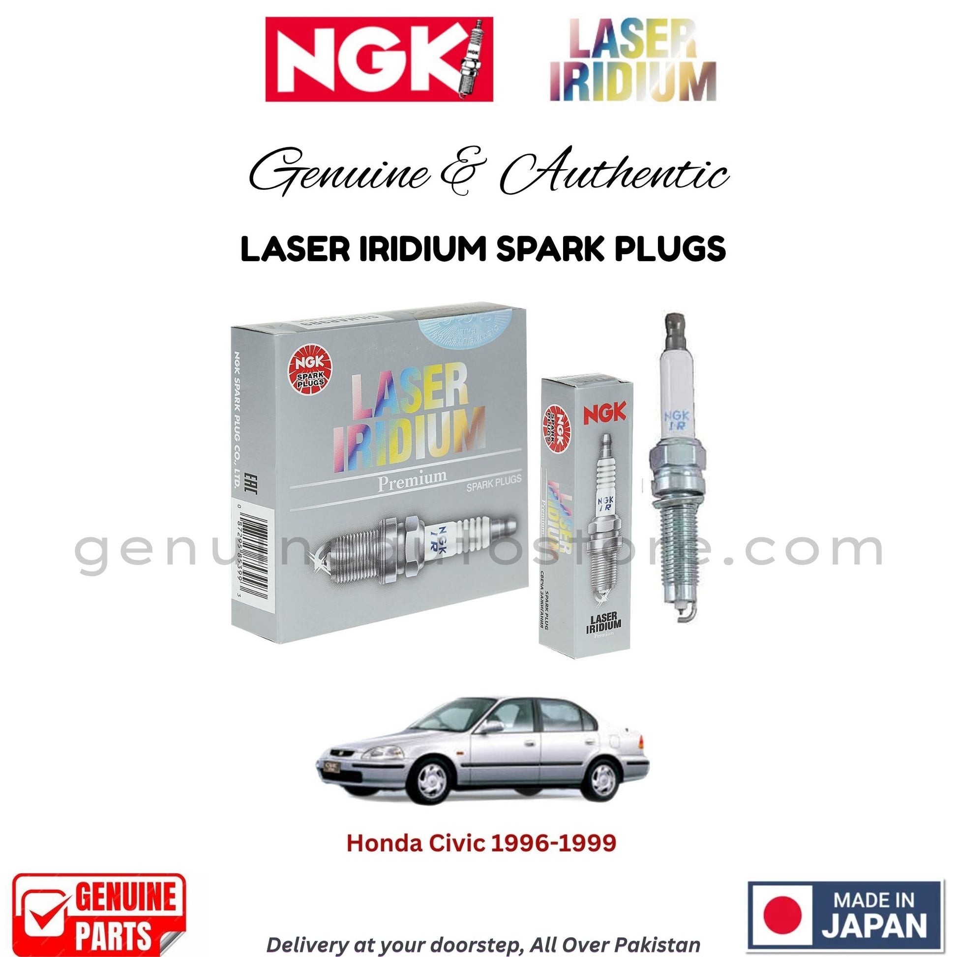 Honda Civic 1996-1999 NGK LASER IRIDIUM SPARK PLUGS in Pakistan. 100% Genuine, Reliable, Best Price, Cash on Delivery Available