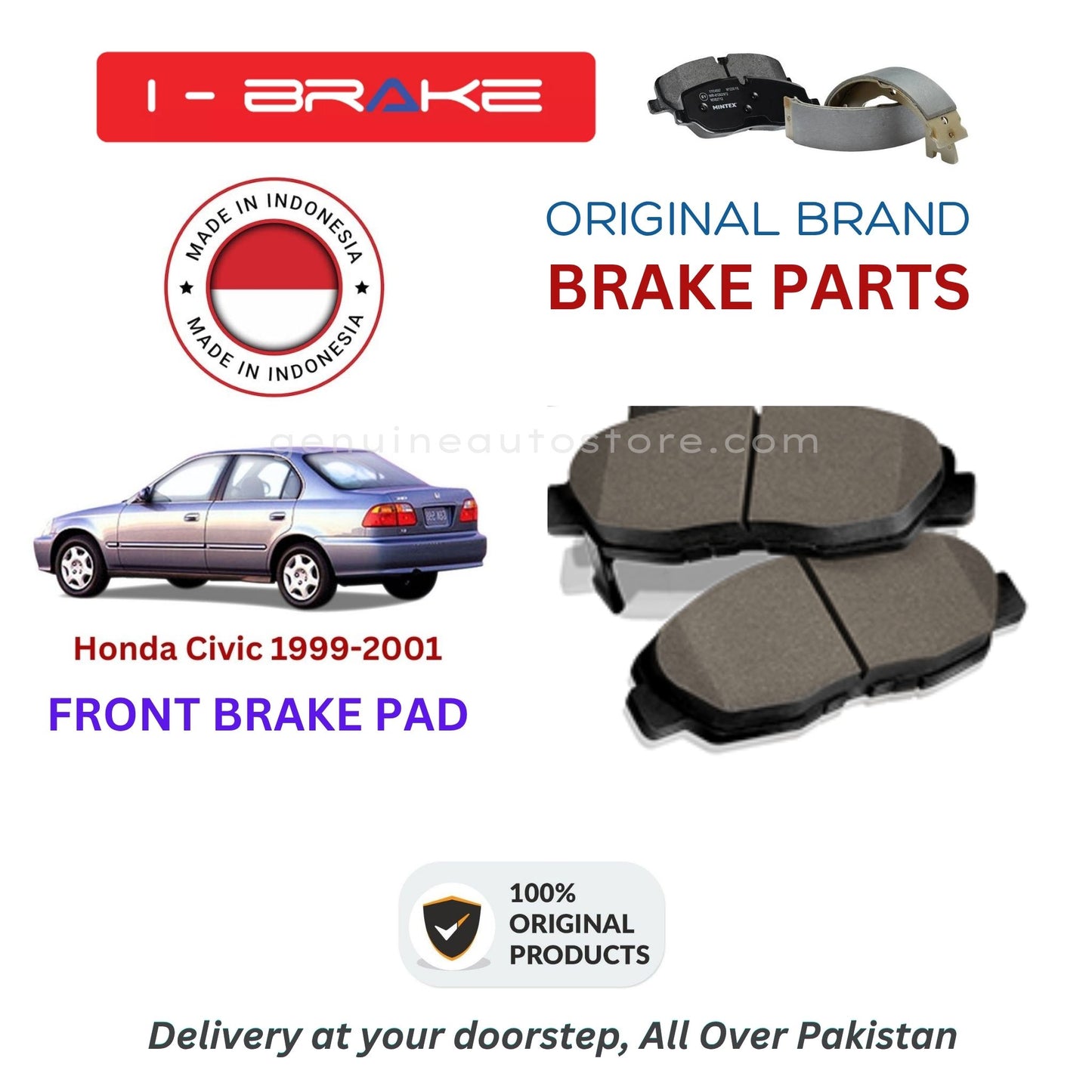 Honda Civic 1999-2001 Front Brake Pads iBrake Indonesia Genuine