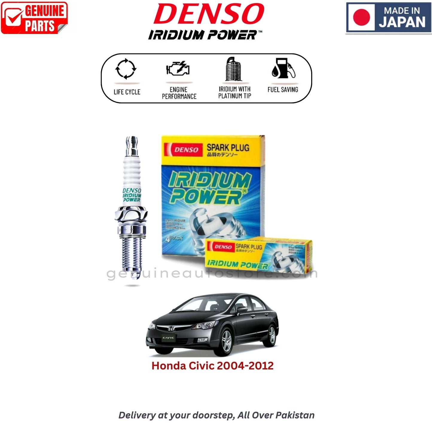 Honda Civic 2004-2012 Denso Iridium Spark Plug in Pakistan, 100% Genuine, Reliable, Best Price, Cash on Delivery Available    