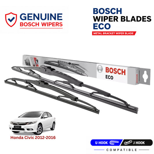 Bosch Genuine metal front wiper set for Honda Civic 2012-2016, pair of two