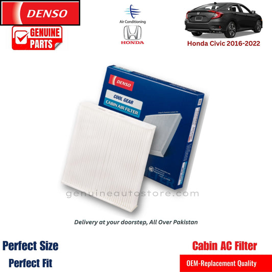 Honda Civic 2016-2022 Denso Genuine Cabin Ac Filter in Pakistan. 100% Genuine, Reliable, Best Price, Cash on Delivery Available 