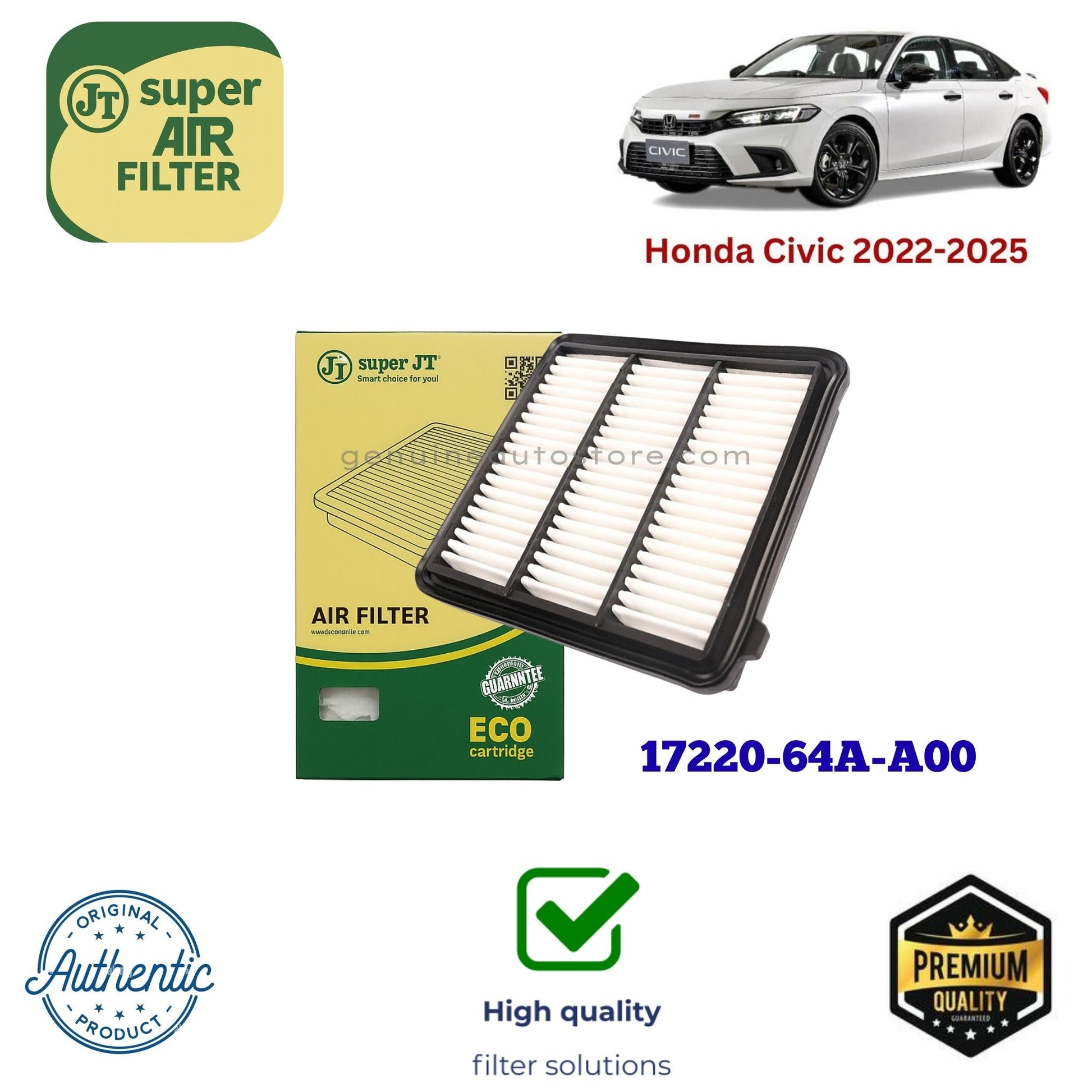 Honda Civic 2022-2025 Air Filter Super JT 17220-64A-A00 in Pakistan