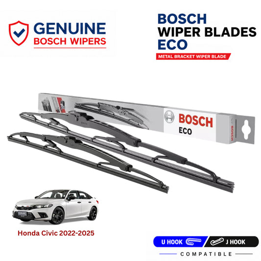 Bosch Genuine metal front wiper set for Honda Civic 2022-2025, pair of two