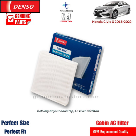 Honda Civic X 2016-2022 Denso Genuine Cabin Ac Filter in Pakistan. 100% Genuine, Reliable, Best Price, Cash on Delivery Available 