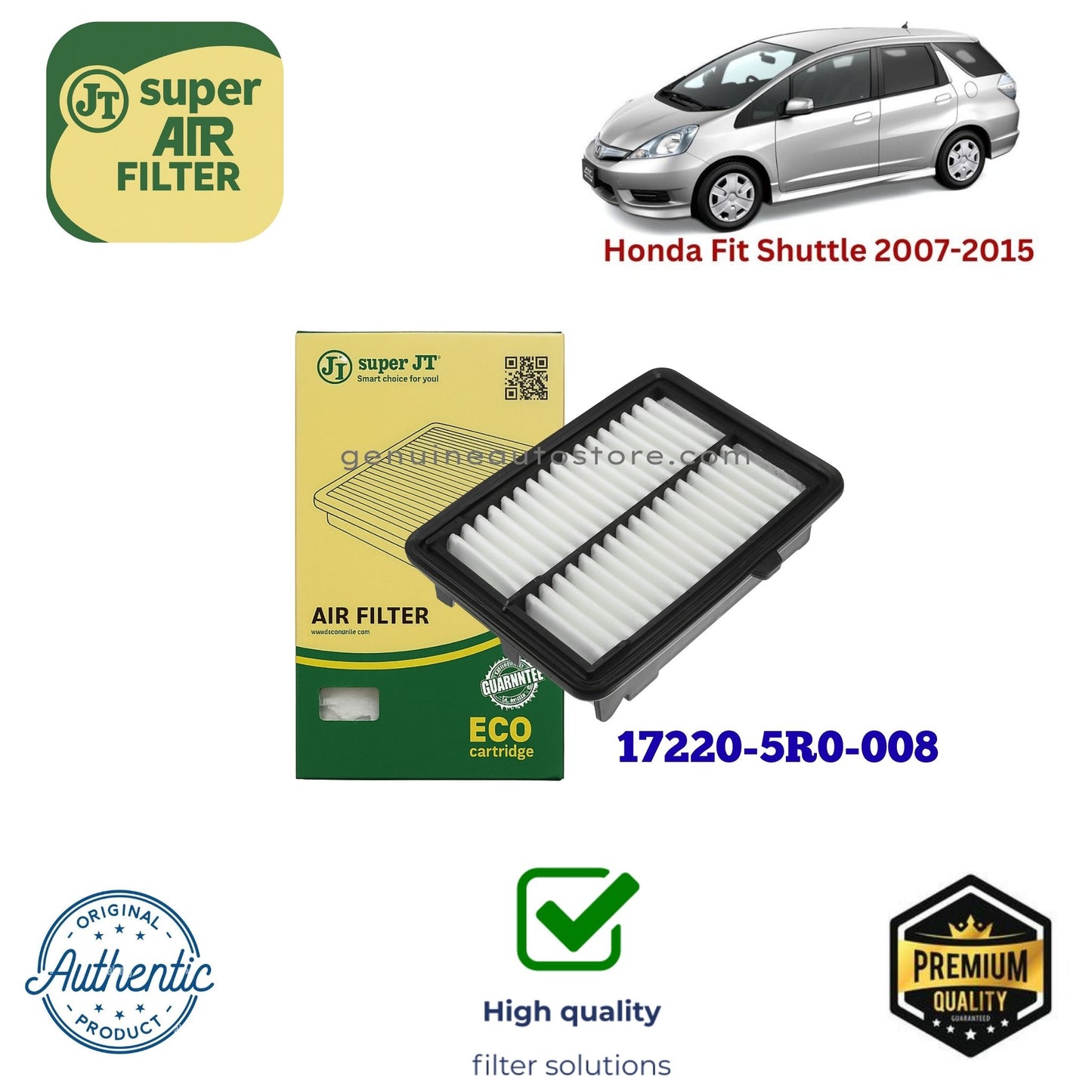 Honda Fit Shuttle 2007-2015 Air Filter Super JT 17220-5R0-008 in Pakistan