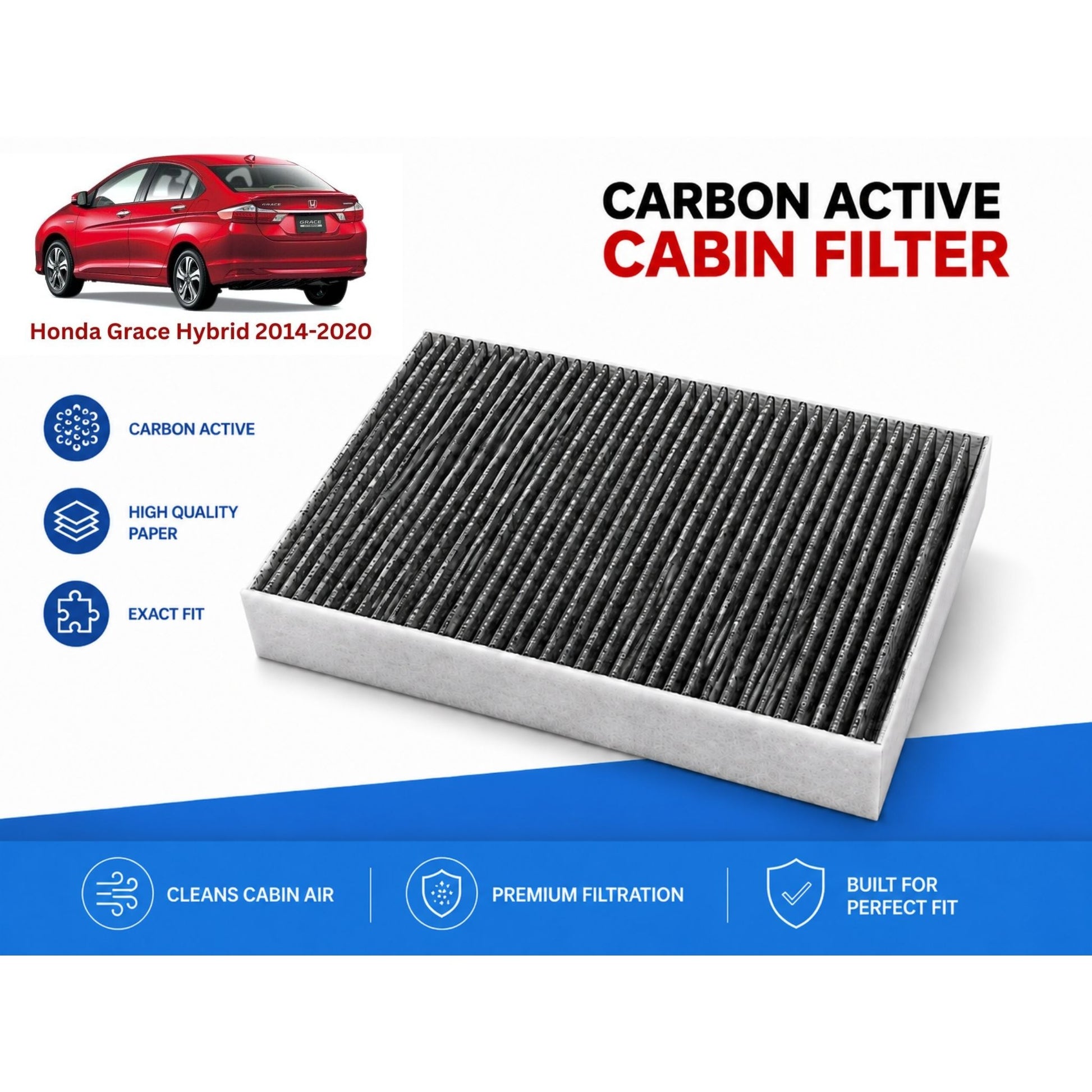 Honda Grace Hybrid 2014-2020 Cabin Filter Carbon Active in Pakistan