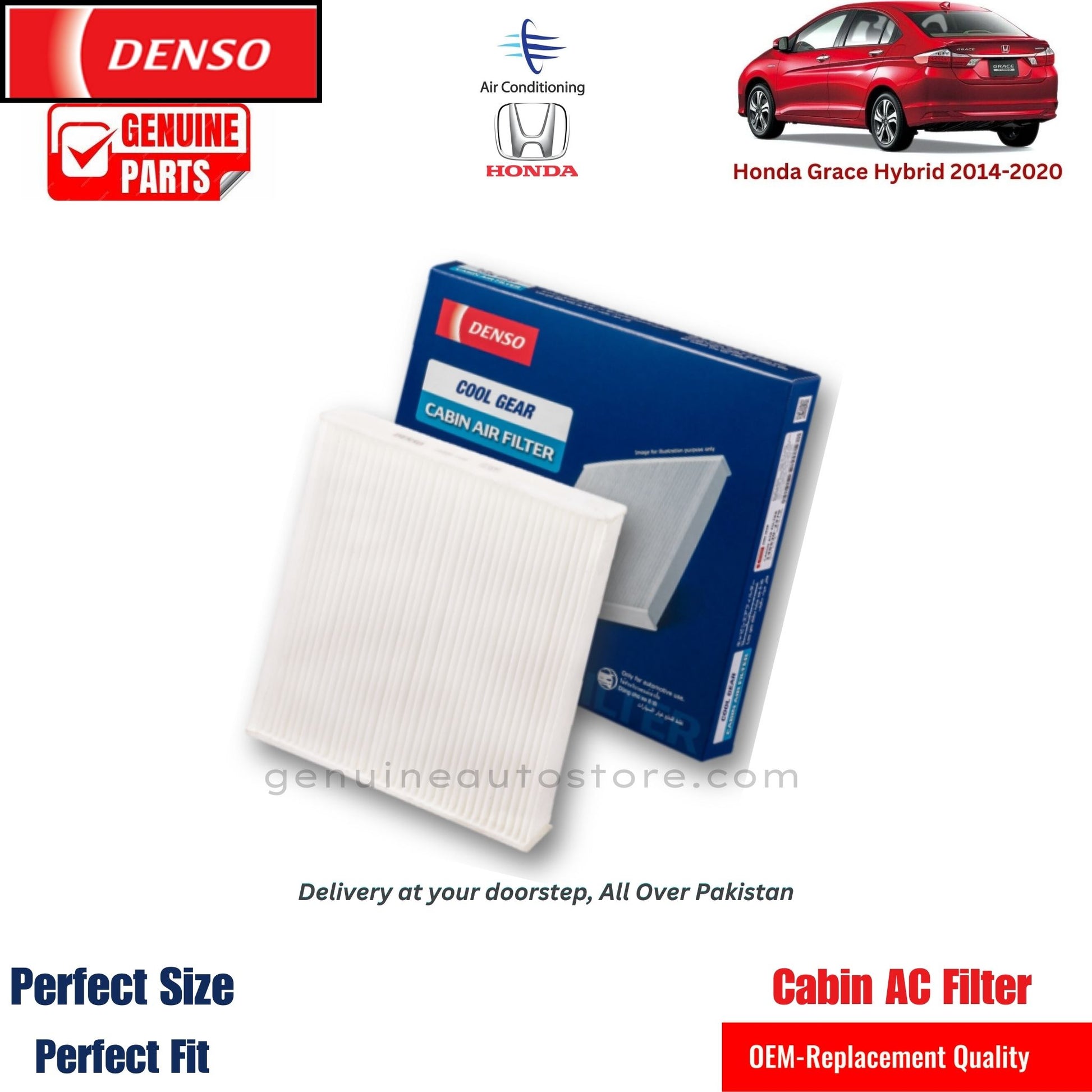 Honda Grace Hybrid 2014-2020 Denso Genuine Cabin Ac Filter in Pakistan. 100% Genuine, Reliable, Best Price, Cash on Delivery Available   