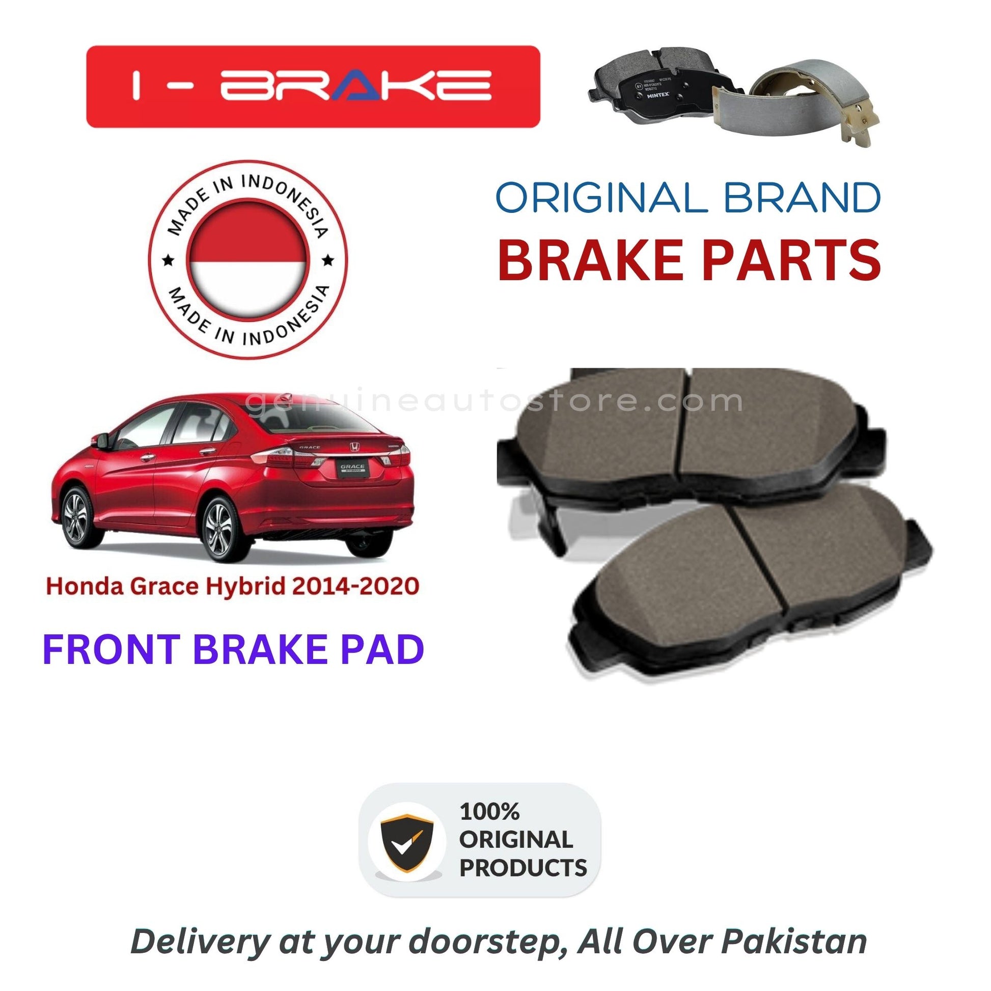 Honda Grace Hybrid 2014-2020 Front Brake Pads iBrake Indonesia Genuine