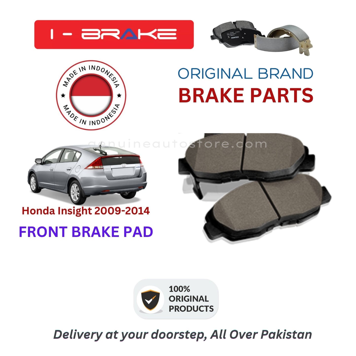 Honda Insight 2009-2014 Front Brake Pads iBrake Indonesia Genuine