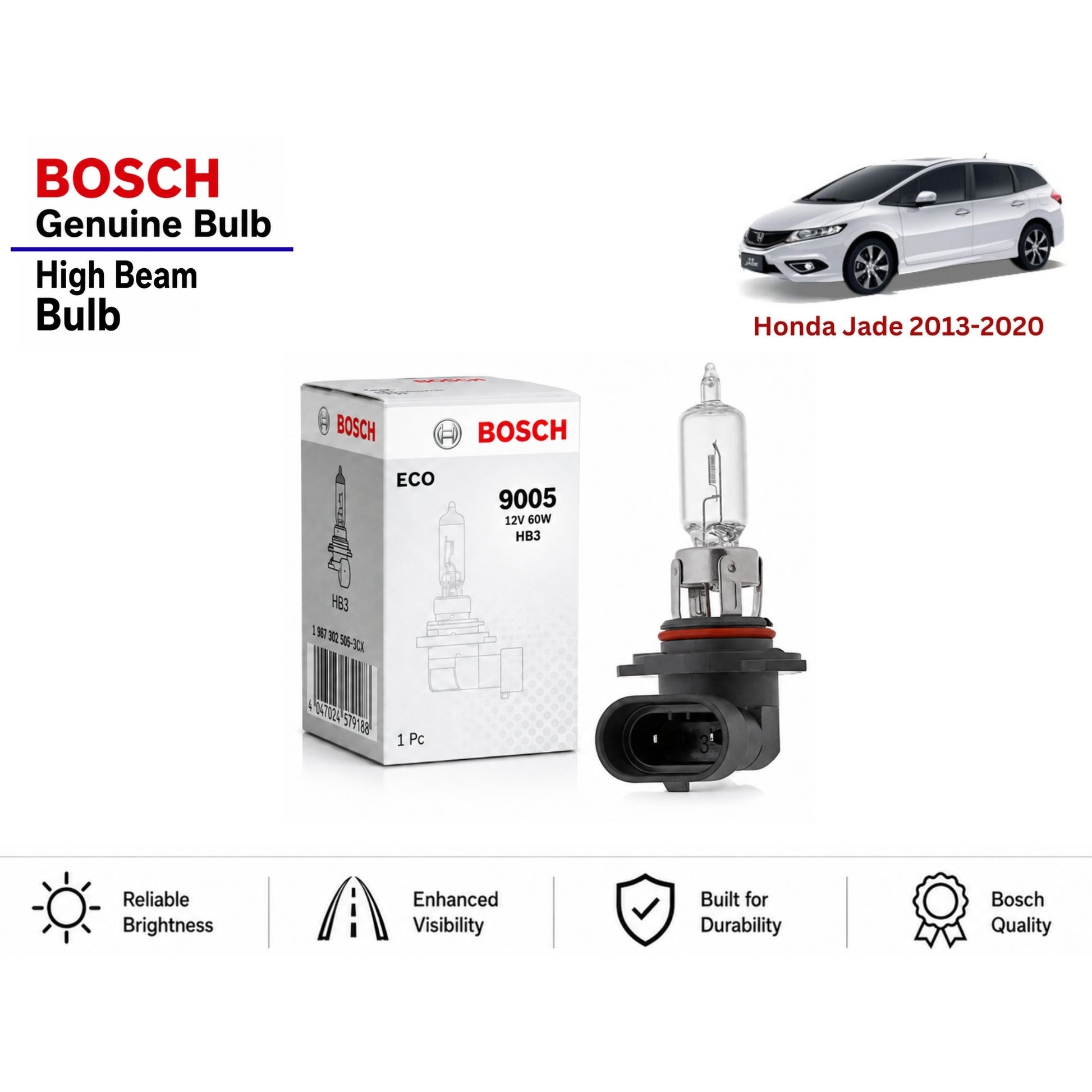 Honda Jade 2013-2020 High Beam Headlight Bulb Bosch in Pakistan