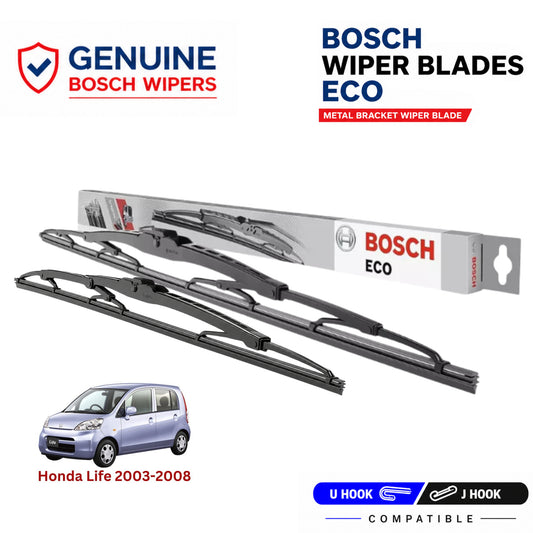 Bosch Genuine metal front wiper set for Honda Life 2003-2008, pair of two