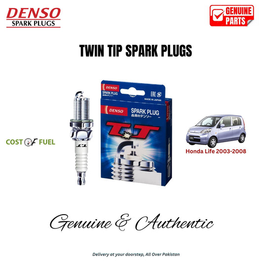 Honda Life 2003-2008 DENSO Twin Tip Spark Plugs 3pcs in Pakistan – genuine replacement, better mileage and smooth performance