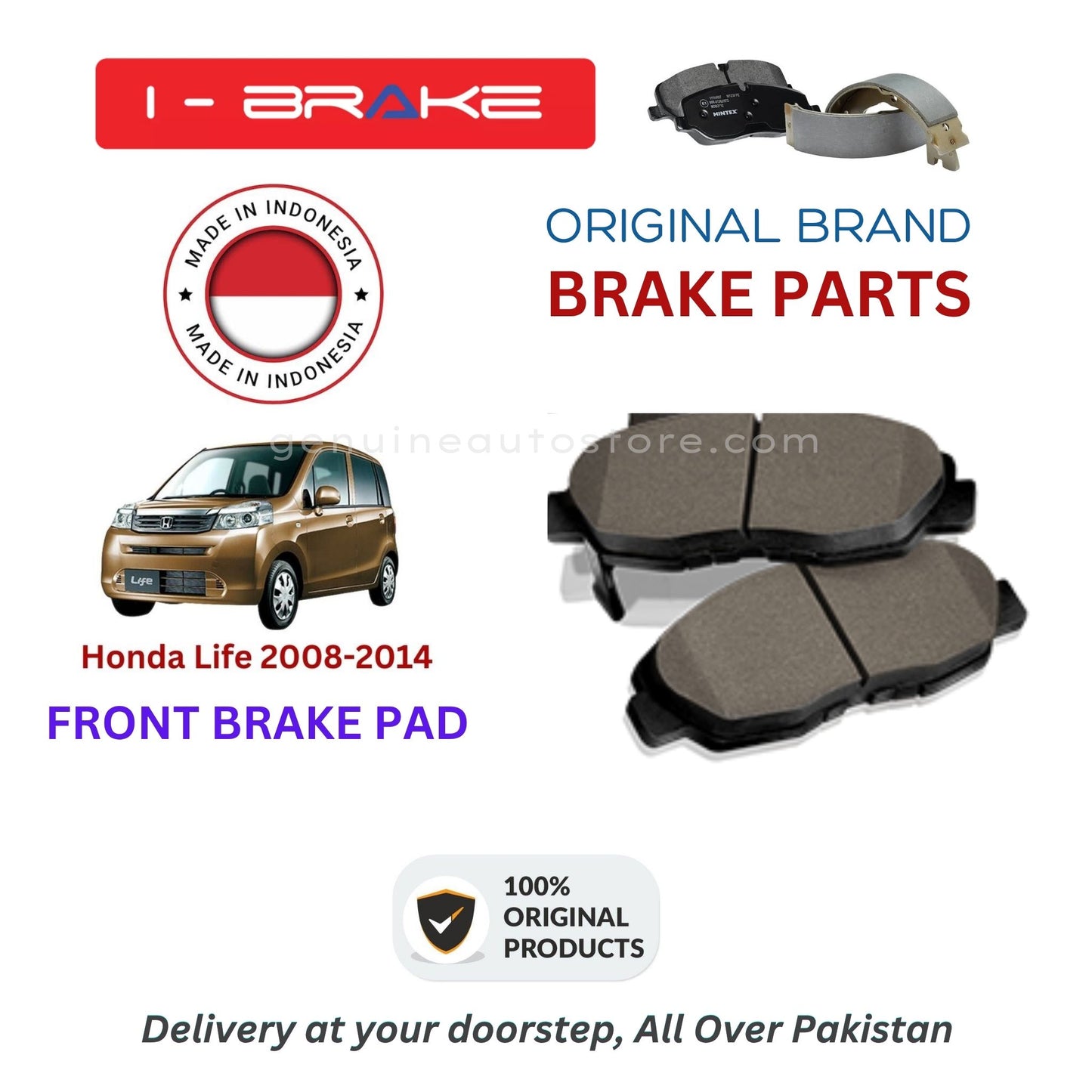 Honda Life 2008-2014 Front Brake Pads iBrake Indonesia Genuine