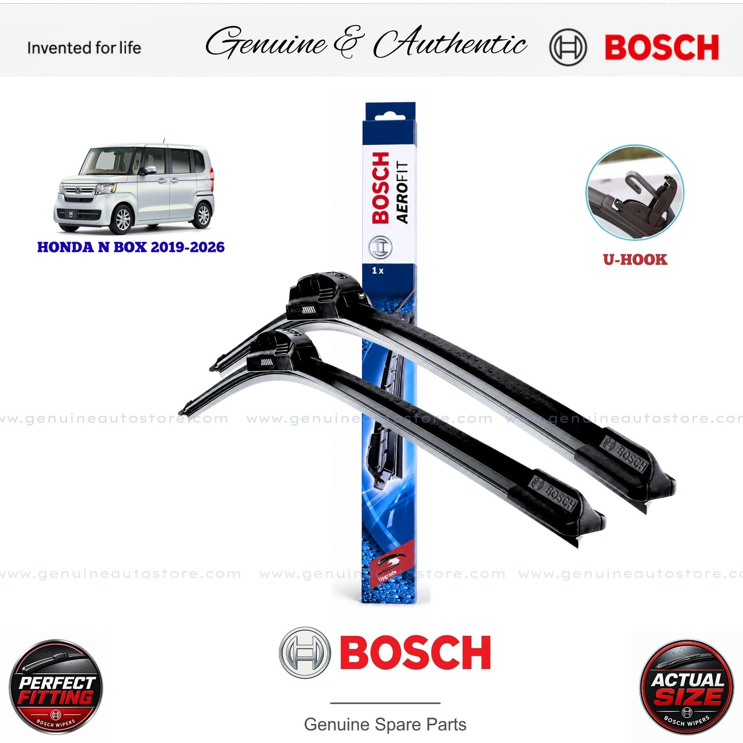 Honda N Box 2019-2026 Bosch Genuine Front Wiper Blade Set Pakistan