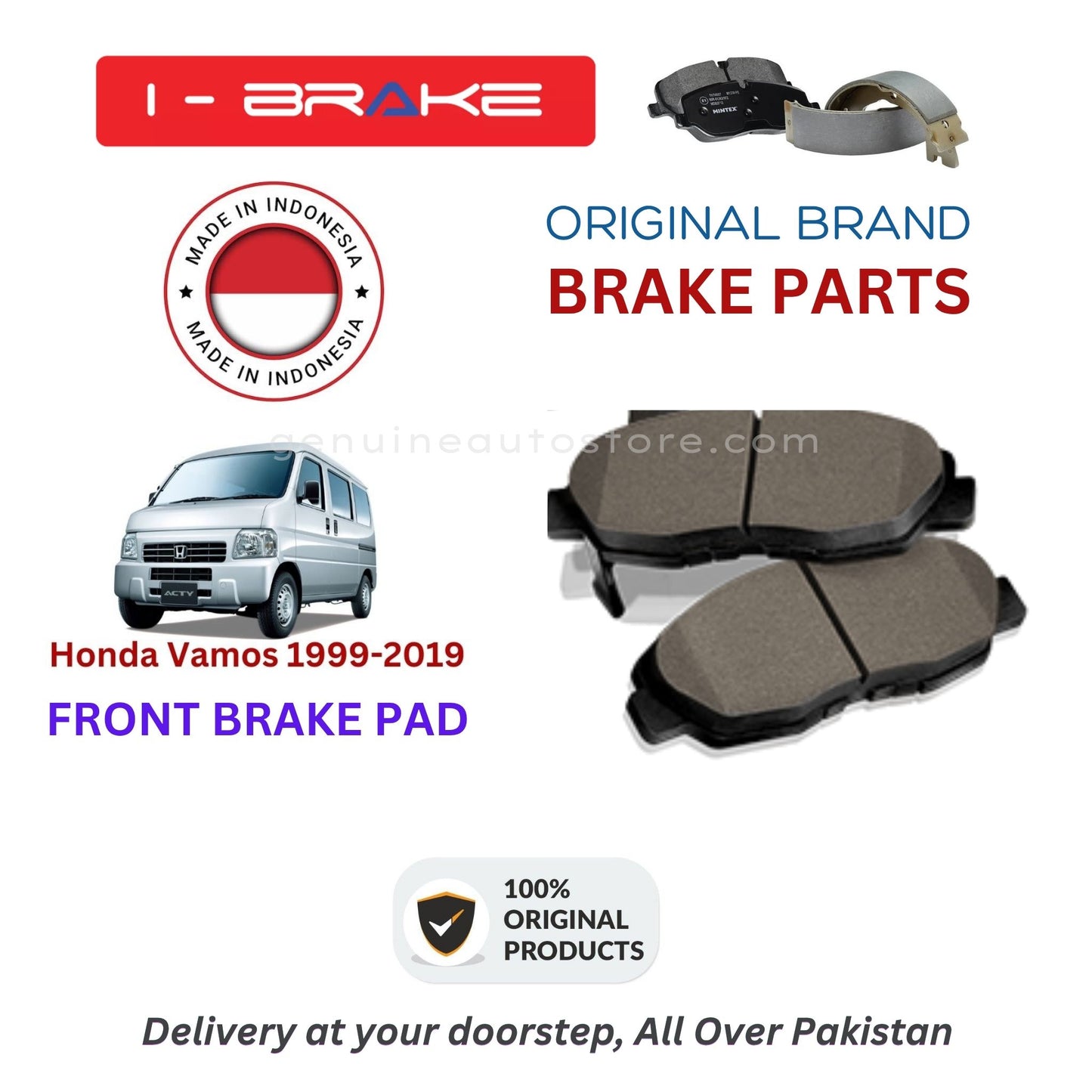 Honda Vamos 1999-2019 Front Brake Pads iBrake Indonesia Genuine