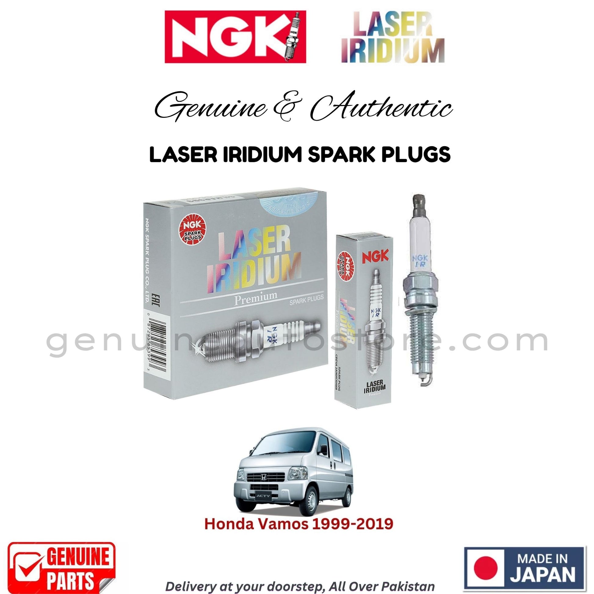 Honda Vamos 1999-2019 NGK LASER IRIDIUM SPARK PLUGS in Pakistan. 100% Genuine, Reliable, Best Price, Cash on Delivery Available