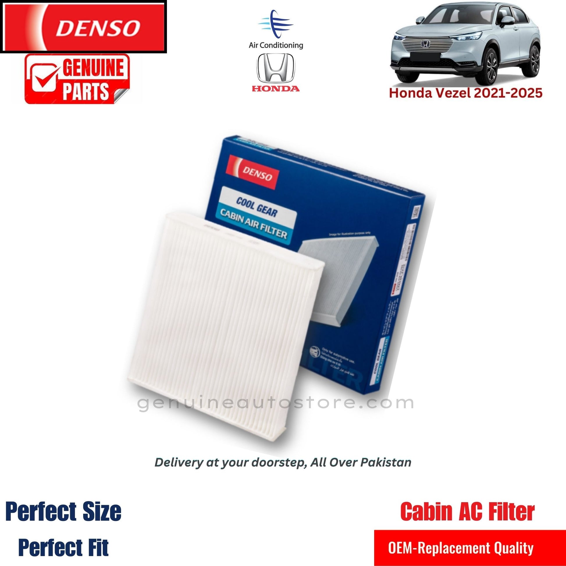 Honda Vezel 2013-2022 Denso Genuine Cabin Ac Filter in Pakistan. 100% Genuine, Reliable, Best Price, Cash on Delivery Available   