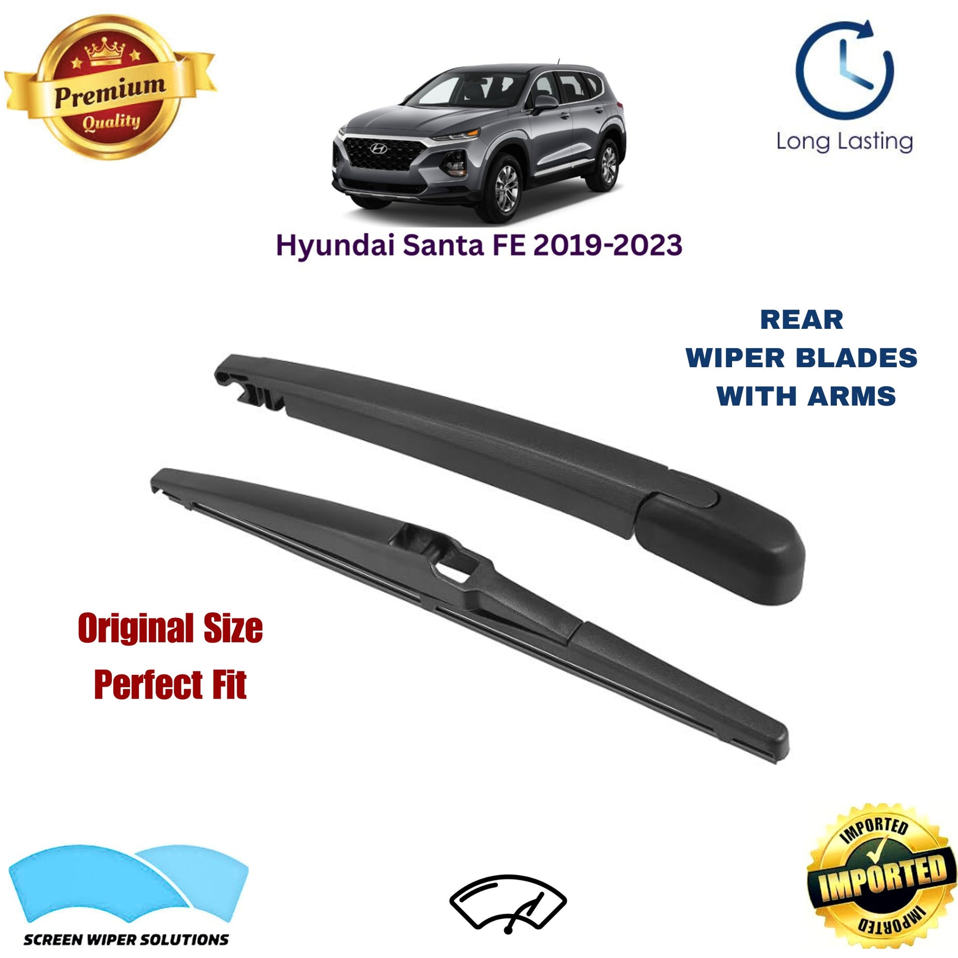 Hyundai Santa FE 2019-2023 Rear Wiper Blade with Arm in Pakistan