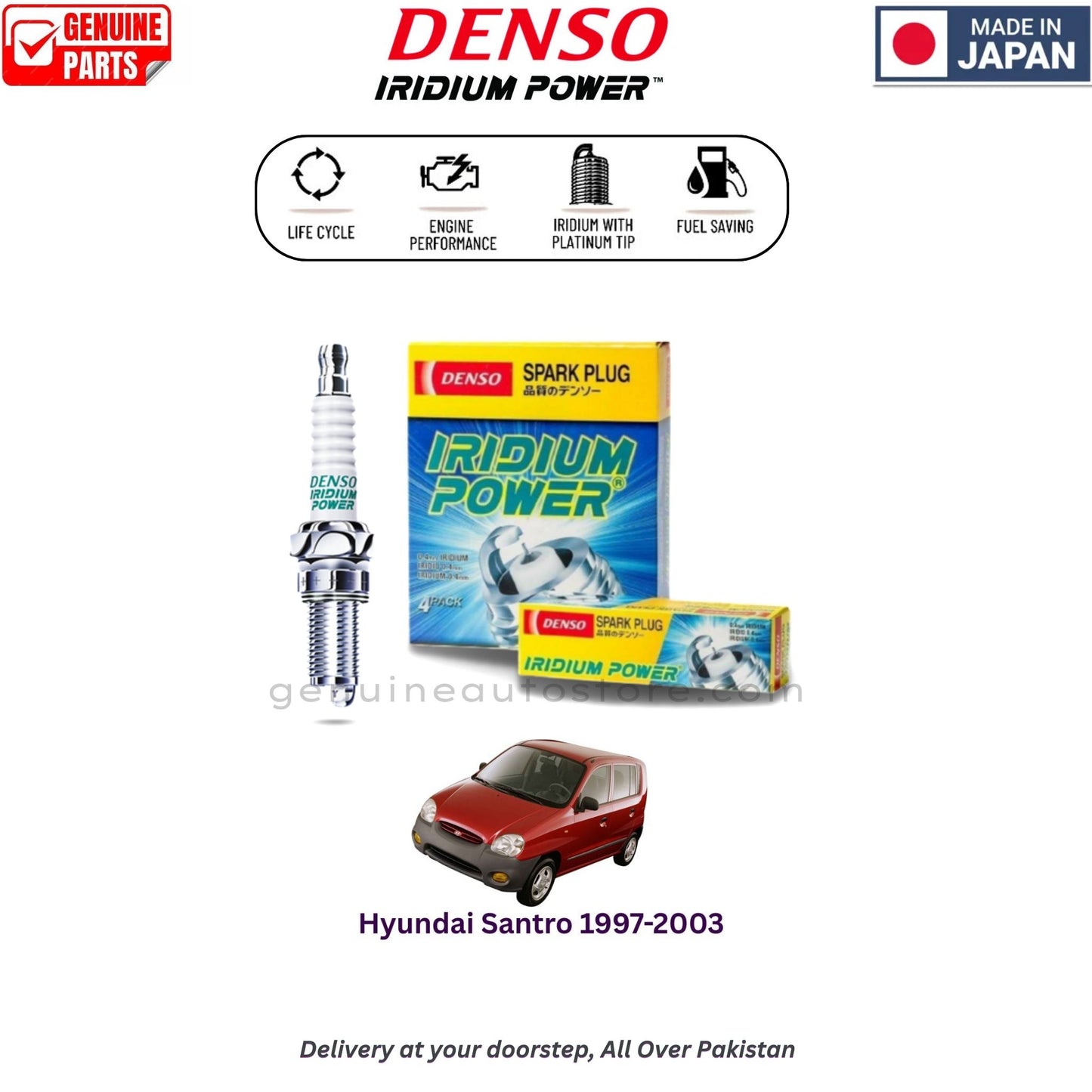 Hyundai Santro 1997-2003 Denso Iridium Spark Plug in Pakistan, 100% Genuine, Reliable, Best Price, Cash on Delivery Available