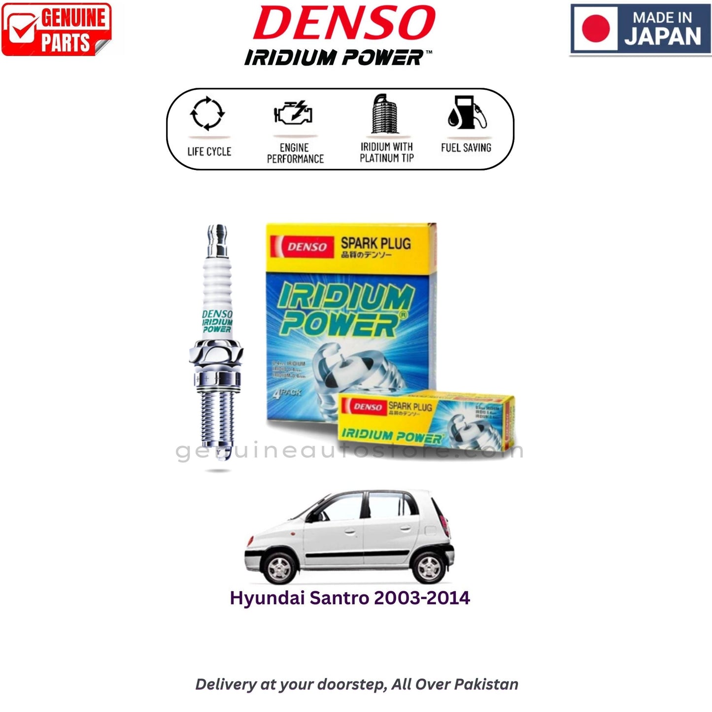 Hyundai Santro 2003-2014 Denso Iridium Spark Plug in Pakistan, 100% Genuine, Reliable, Best Price, Cash on Delivery Available