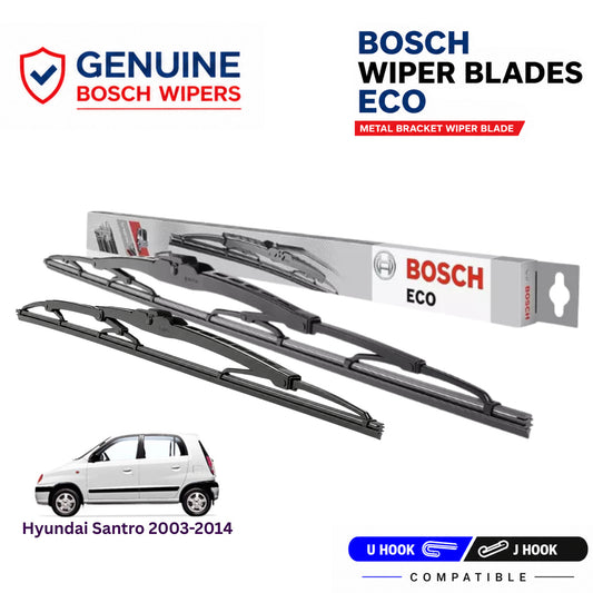 Bosch Genuine metal front wiper set for Hyundai Santro 2003-2014, pair of two