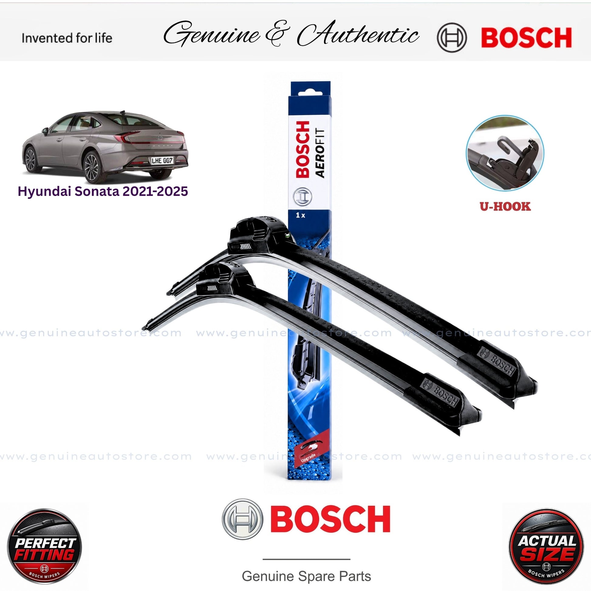 Hyundai Sonata 2021-2025 Bosch Genuine Front Wiper Blade Set Pakistan