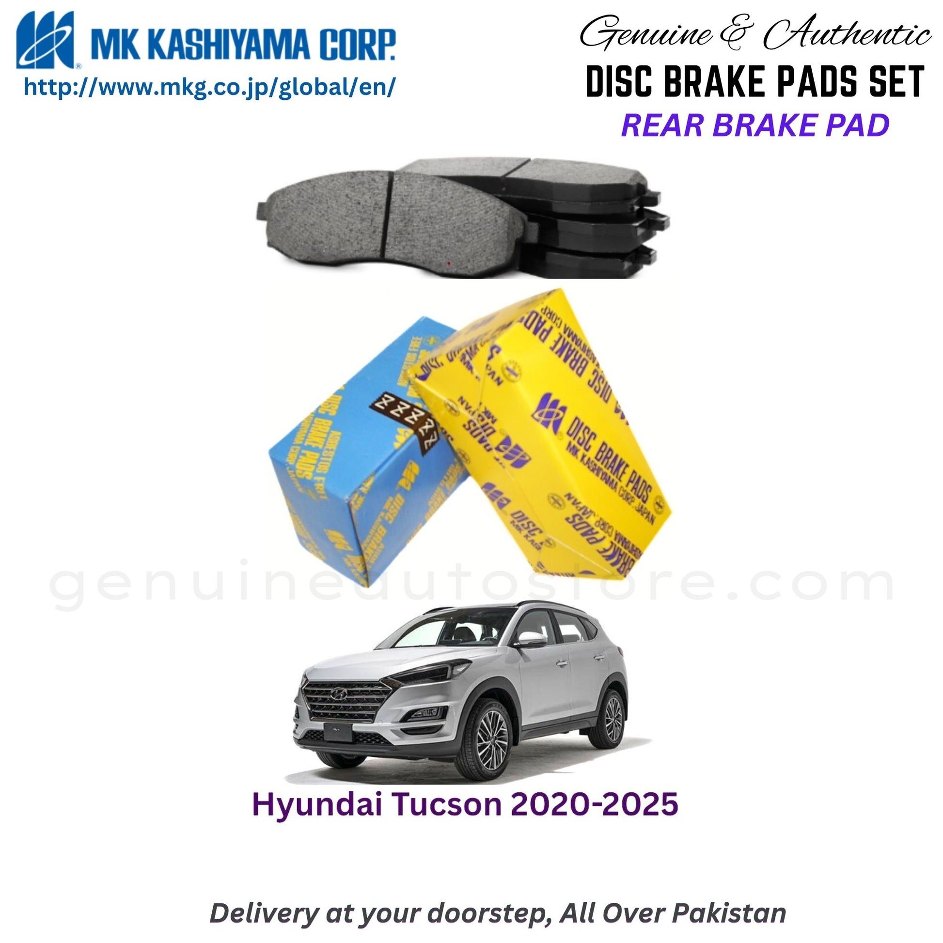 Hyundai Tucson 2020-2025 Rear Brake Pads MK Japan in Pakistan. 100% Genuine, Reliable, Best Price, Cash on Delivery Available