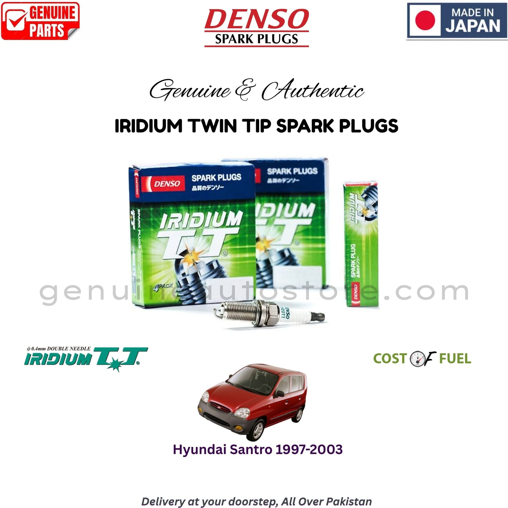 Hyundai santro 1997-2003 DENSO IRIDIUM TWIN TIP SPARK PLUG in Pakistan, 100% Genuine, Reliable, Best Price, Cash on Delivery Available   