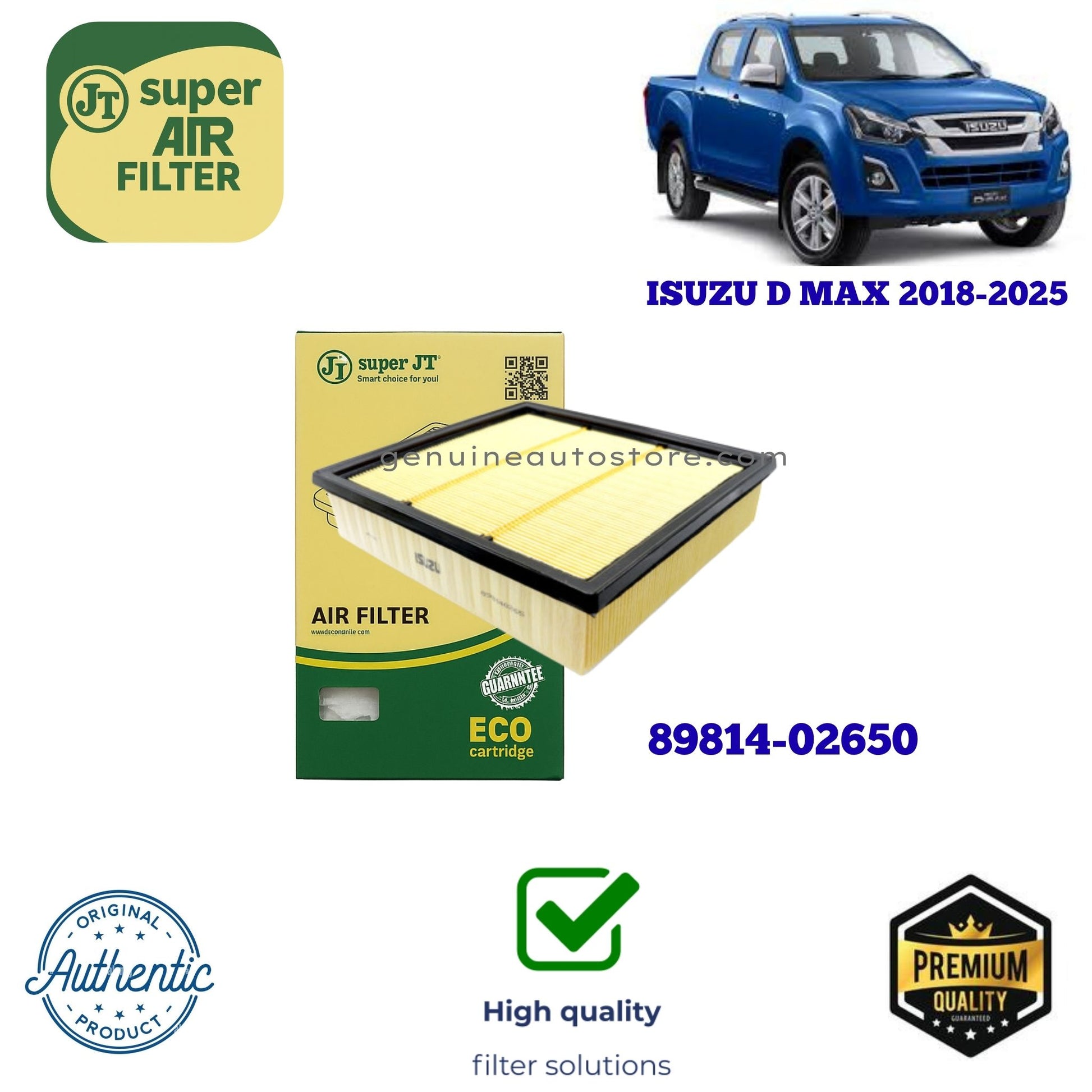 ISUZU D MAX 2018-2025 Air Filter Super JT 89814-02650 in Pakistan