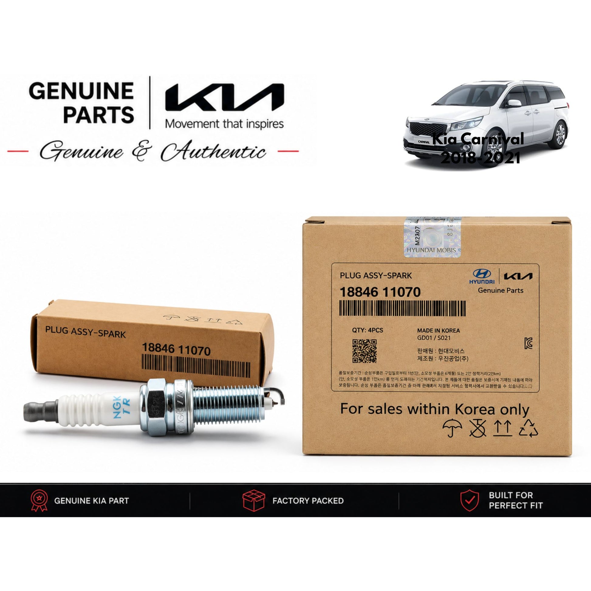 Kia Carnival 2018-2021 genuine spark plugs 6-piece set with authentic packaging – Genuine Auto Store Pakistan