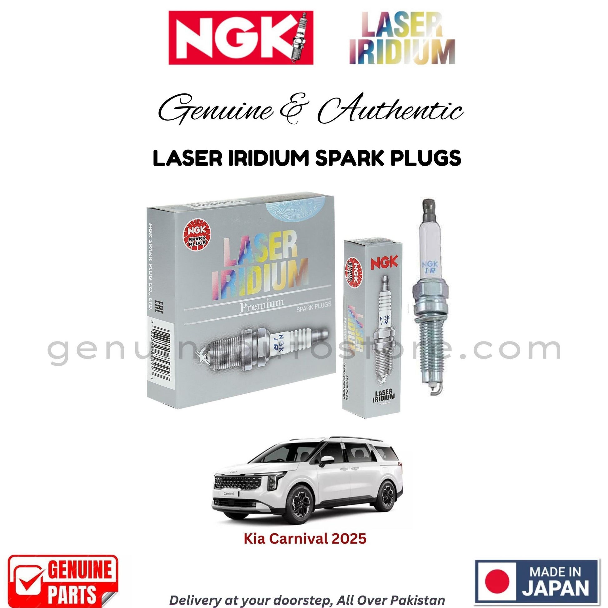 Kia Carnival 2025 NGK LASER IRIDIUM SPARK PLUGS in Pakistan. 100% Genuine, Reliable, Best Price, Cash on Delivery Available
