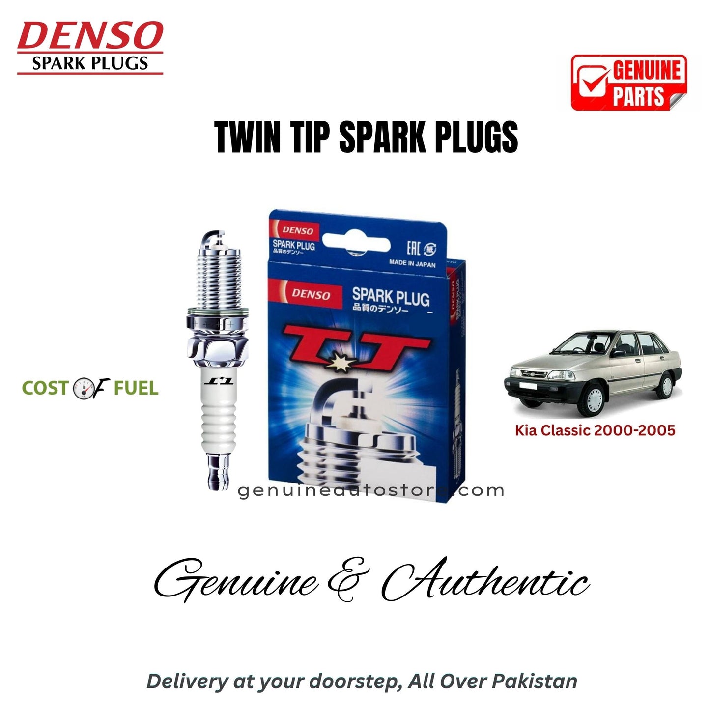 Kia Classic 2000-2005 DENSO Twin Tip Spark Plugs 4pcs in Pakistan – genuine replacement, better mileage and smooth performance