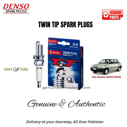 Kia Classic 2000-2005 DENSO Twin Tip Spark Plugs 4pcs in Pakistan – genuine replacement, better mileage and smooth performance