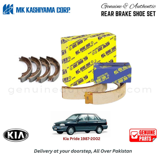 Kia Pride 1987-2002 MK JAPAN REAR BRAKE SHOE SET in Pakistan. 100% Genuine, Reliable, Best Price, Cash on Delivery Available