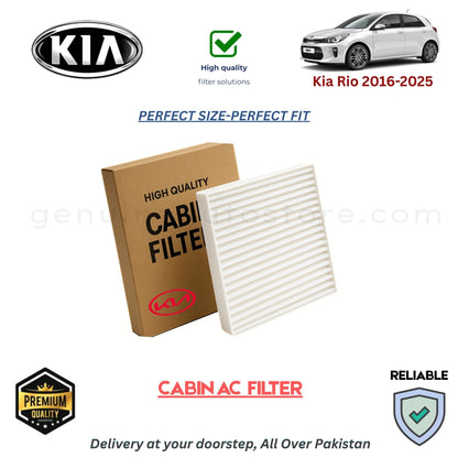 Kia Rio 2016-2025 CABIN AC FILTER in Pakistan. 100% Genuine, Reliable, Best Price, Cash on Delivery Available 