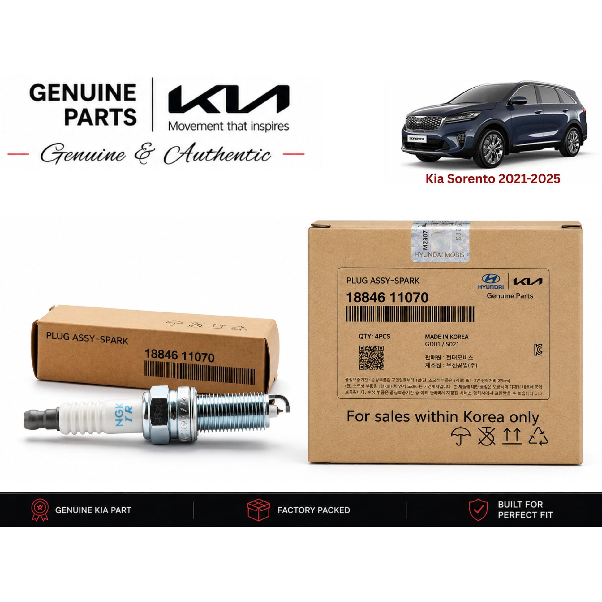 Kia Sorento 2021-2025 genuine spark plugs 6-piece set with authentic packaging – Genuine Auto Store Pakistan