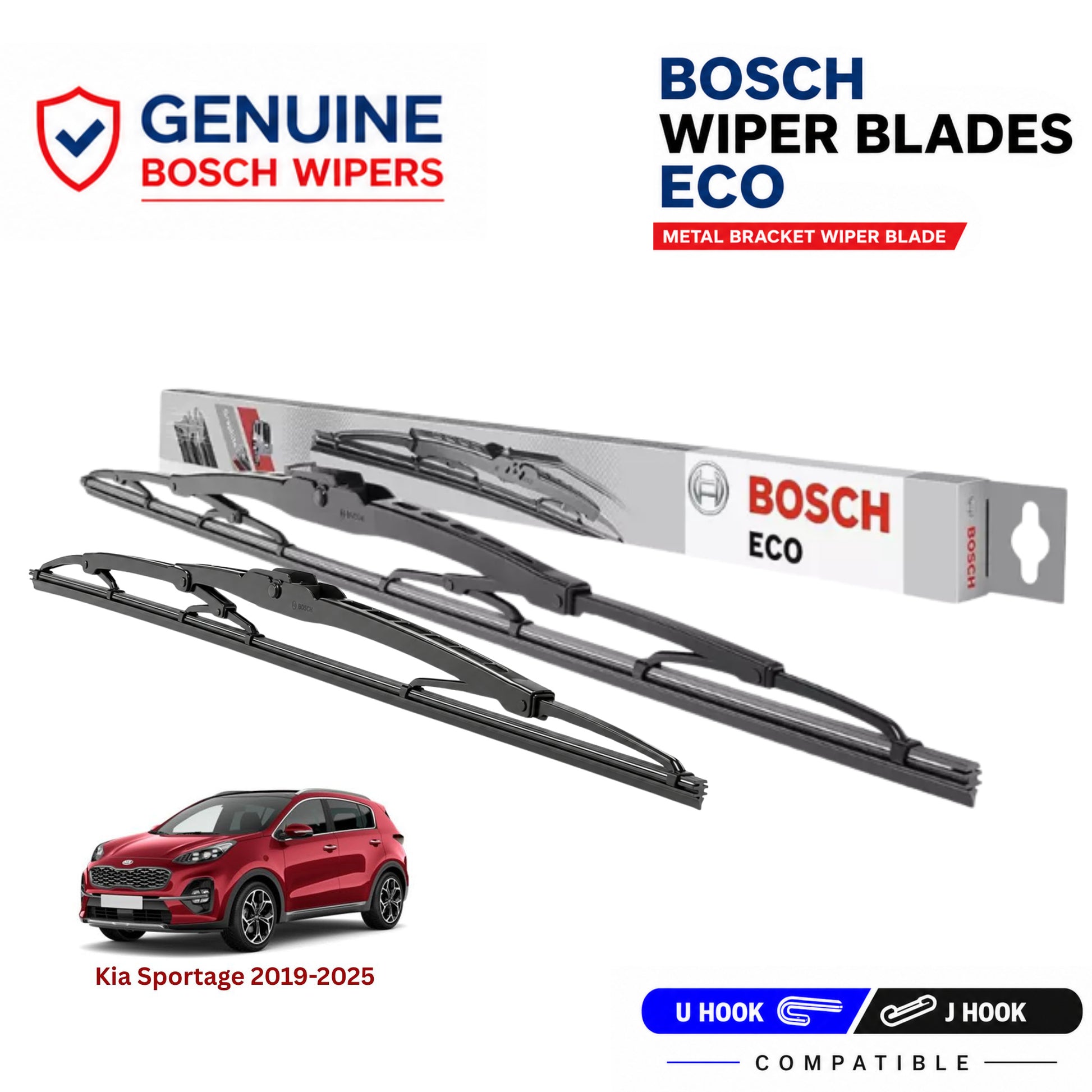 Bosch Genuine metal front wiper set for Kia Sportage 2019-2025, pair of two