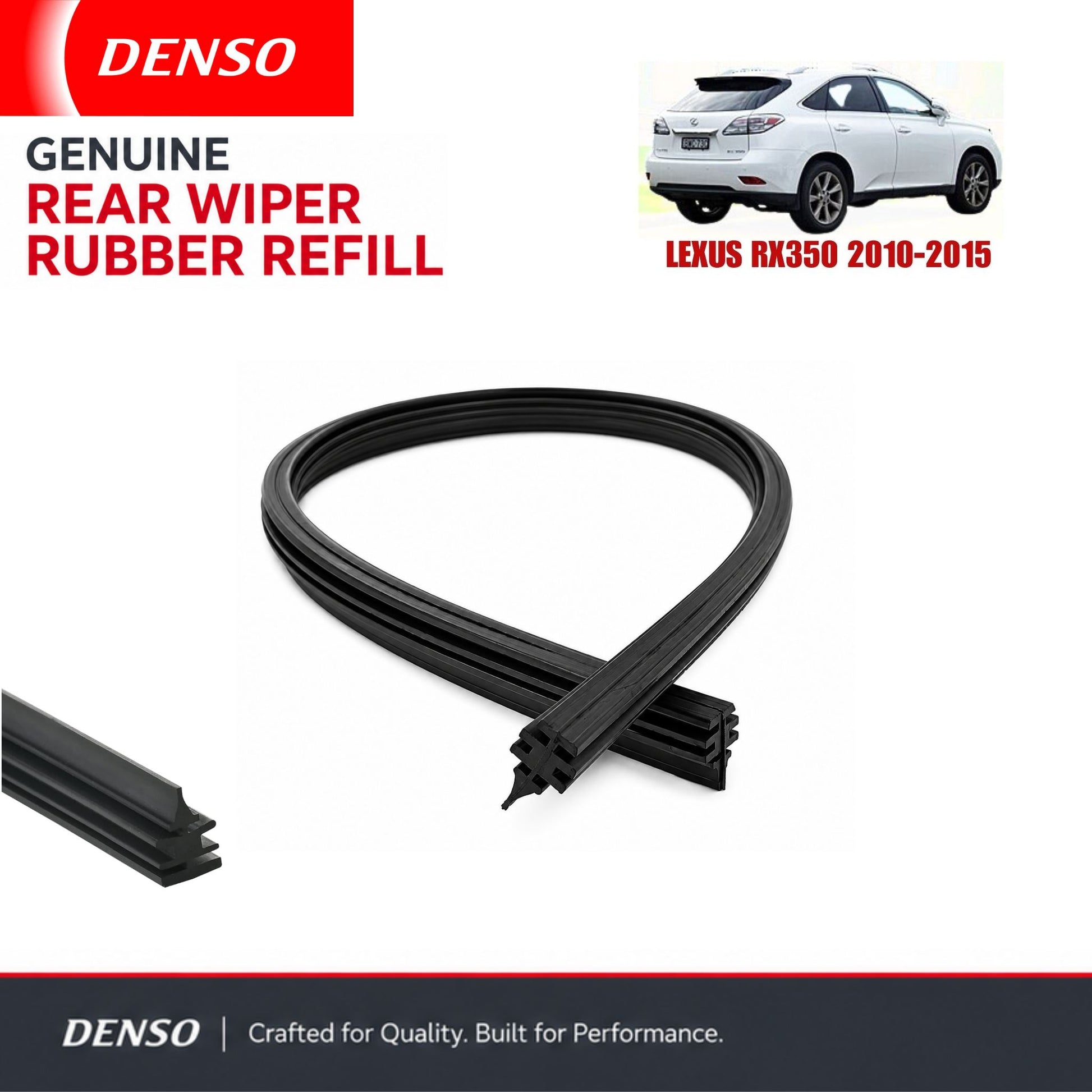 Denso Genuine rear wiper rubber for Lexus Rx350 2010-2015