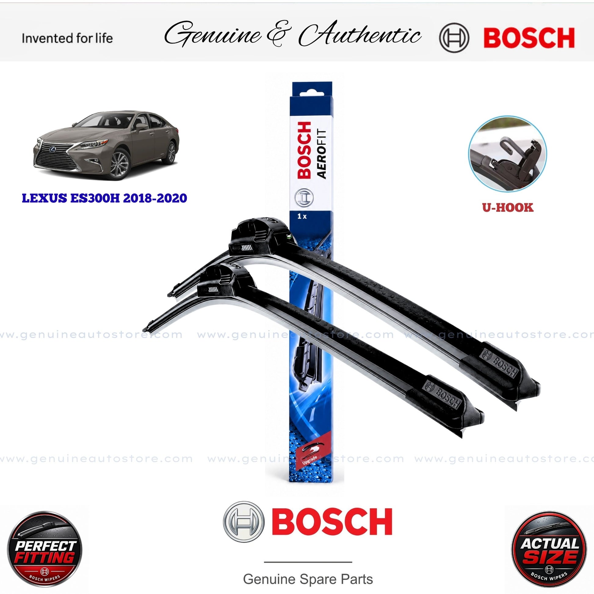 Lexus ES300H 2018-2020 Bosch Genuine Front Wiper Blade Set Pakistan