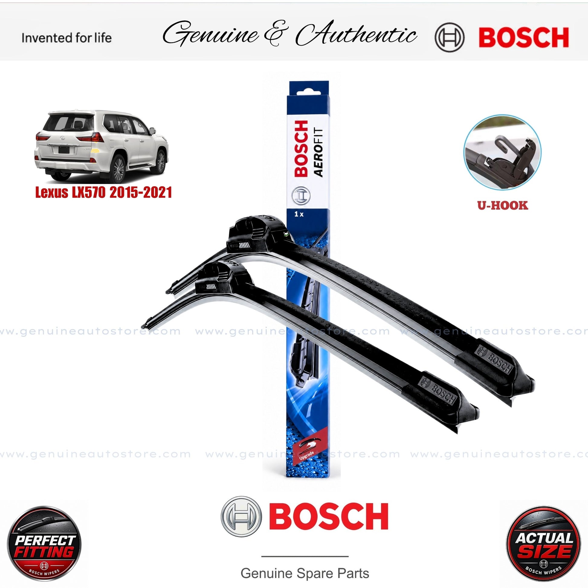 Lexus LX570 2015-2021 Bosch Genuine Front Wiper Blade Set Pakistan