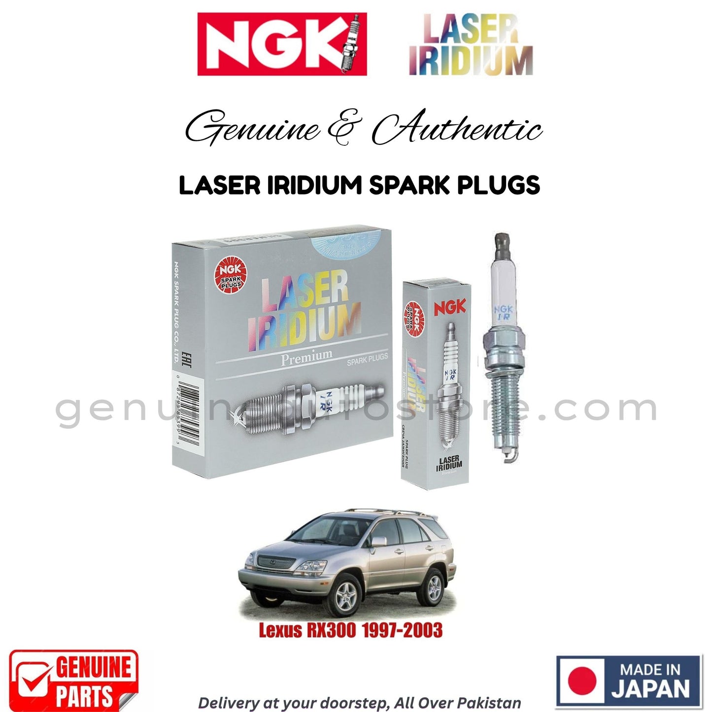 Lexus RX300 1997-2003 NGK LASER IRIDIUM SPARK PLUGS in Pakistan. 100% Genuine, Reliable, Best Price, Cash on Delivery Available