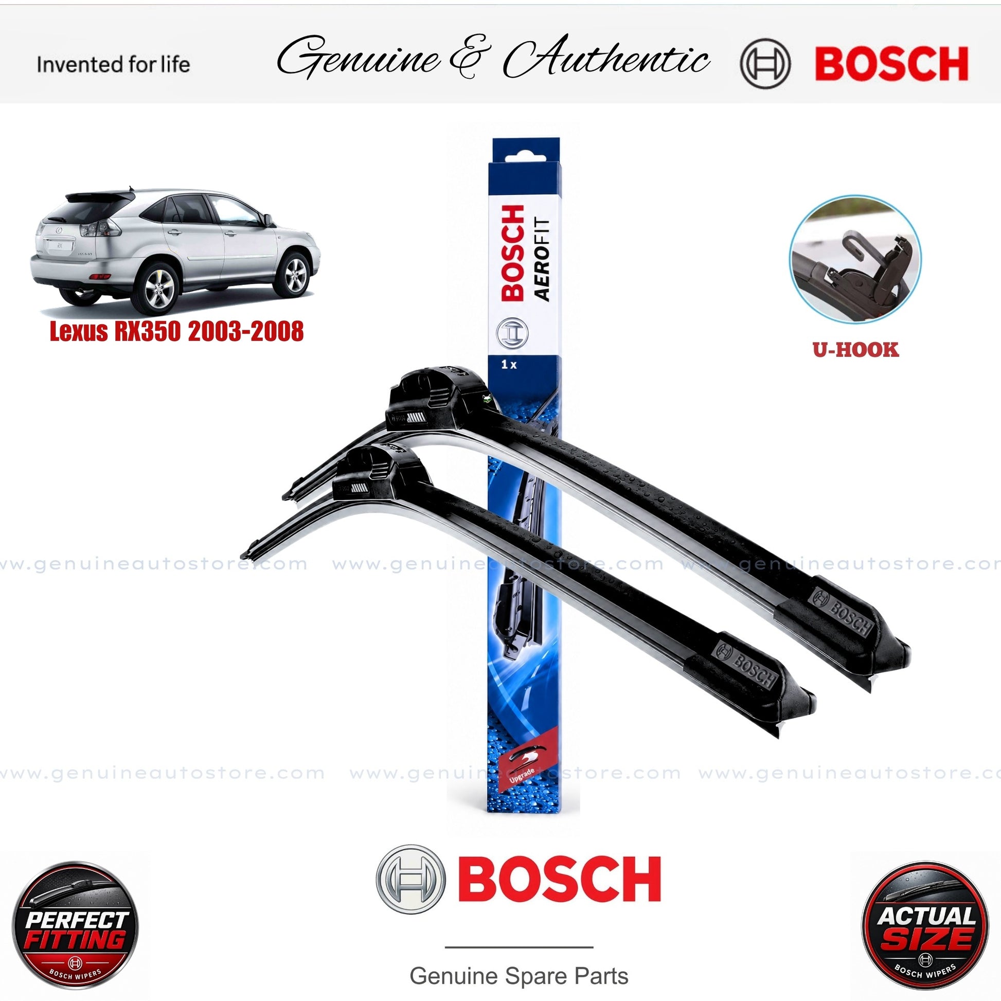 Lexus RX350 2003-2008 Bosch Genuine Front Wiper Blade Set Pakistan