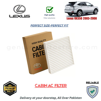 Lexus RX350 2003-2008 CABIN AC FILTER in Pakistan. 100% Genuine, Reliable, Best Price, Cash on Delivery Available 